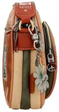 Peace and Love Anekke Flowers Camera Bag mit Nieten Beige 