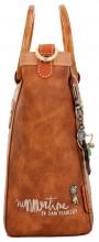 Peace and Love Flowers Anekke Schultertasche mit runden Griffen Braun
