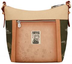Beuteltasche Hippie Anekke Peace & Love Flowers Nieten beige braun