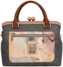 Kurzgrifftasche Kisslock Anekke Hollywood Glitzer beige