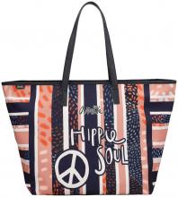 Tragetasche gestreift dunkelblau rosa Anekke Hippie Soul Peace