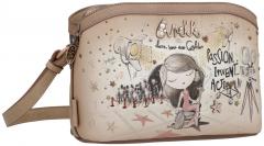 Crossovertasche beige Glitzer Strass Anekke Hollywood dreigeteilt