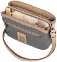 Crossovertasche beige Glitzer Strass Anekke Hollywood dreigeteilt