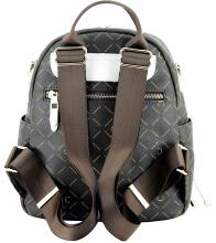 Caleidos dunkelbrauner Rucksack Monogrammprint