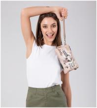dreigeteilte Abendtasche Glitzer Hollywood Anekke beige