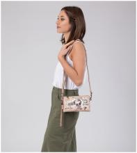 dreigeteilte Abendtasche Glitzer Hollywood Anekke beige