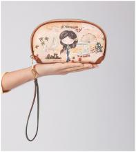 großes Portemonnaie Kosmetiktasche Anekke Peace & Love Camel Hippie Flower Power