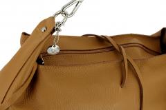 Caleidos kleiner Shopper rund weiß Leder