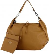 Caleidos kleiner Shopper rund weiß Leder