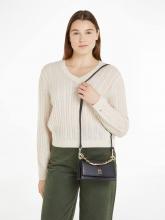 Abendtasche Tommy Hilfiger Evening Crossover schwarz goldfarbene Kurzgriffkette