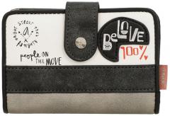 Wallet Women Anekke Peace and Love Nature Sixties Black and White