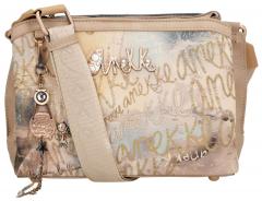 Anekke Crossovertasche Hollywood Stars Logoprint beige