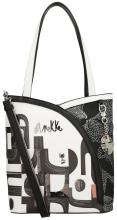 Henkeltasche Anekke Nature Sixties schwarz weiß Paillettenstickerei