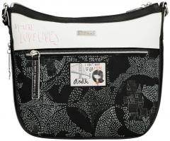 Umhängetasche schwarz weiß Nature Sixties Pailletten Anekke recycled