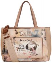 Anekke Henkeltasche Hollywood metallic Glitzersteine beige
