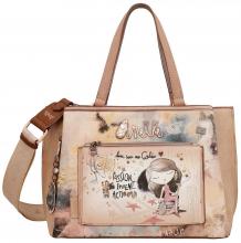 Anekke Henkeltasche Hollywood metallic Glitzersteine beige