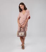 Anekke Henkeltasche Hollywood metallic Glitzersteine beige