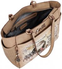 Henkeltasche Anekke Hollywood beige bunt bestickt Glitzer