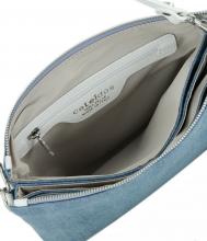 Caleidos blaue Schultertasche Jeansoptik Italien
