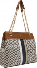 eleganter Hobobag mit Kettenhenkel Melina L.Credi Beige Multi Beuteltasche