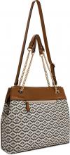 eleganter Hobobag mit Kettenhenkel Melina L.Credi Beige Multi Beuteltasche