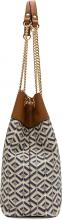 eleganter Hobobag mit Kettenhenkel Melina L.Credi Beige Multi Beuteltasche