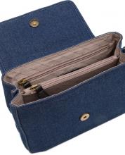 Kettenhenkel Jeanstasche mit Überschlag L.Credi Mareike Dark Blue Denim