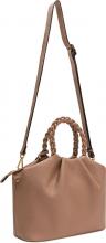 L.Credi Kurzgrifftasche mit Flechthenkel Mia Schwarz 