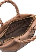L.Credi Kurzgrifftasche mit Flechthenkel Mia Schwarz 