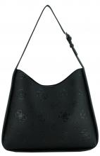 schwarze Schultertasche Logoprägung Guess Keandra Large Hobo