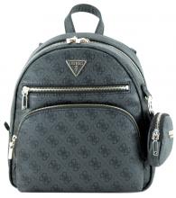 Guess Power Play Damenrucksack Brown Logo dunkelbraun Print