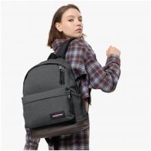 Tagesrucksack Eastpak Wyoming Lederboden grau meliert Black Denim