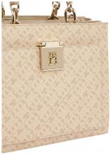 kompakte Tommy Hilfiger Kurzgrifftasche Monogramm beige