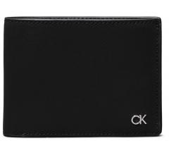 Lederbörse Calvin Klein Metal 10CC Coin Trifold schwarz Männer