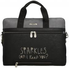 Laptoptasche Anekke Core rauchblau Glitzersteine Nieten
