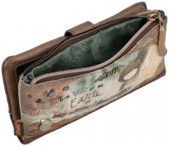 Damenbrieftasche Anekke Core Glitzer Stickerei Brauntöne