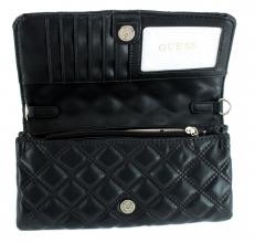 Guess Giully Mini Überschlagtasche elegant Black abgesteppt