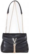 gesteppte Überschlagtasche Valentino Privilege schwarz Metallkette