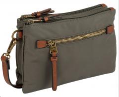 Bari Crossovertasche Small Camel Active Khaki Perlon
