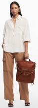 Tagesrucksack Desigual braun Logo Pretoria Nieten
