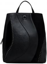 schwarzer Backpack Kahlo Desigual rockig Nieten Wave