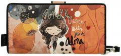 große Brieftasche Damen Anekke Alma bunt Glitzer Prägung