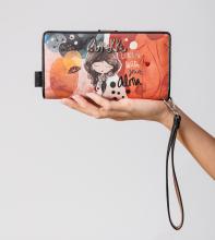 große Brieftasche Damen Anekke Alma bunt Glitzer Prägung