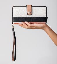 große Brieftasche Damen Anekke Alma bunt Glitzer Prägung