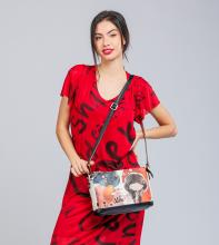 dreigeteilte Damentasche Anekke farbenfroh Glitzersteine Alma Flamenco