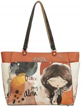 Shoppertasche groß Anekke bunt Comicprint Spanien Alma Fächer