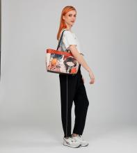 Shoppertasche groß Anekke bunt Comicprint Spanien Alma Fächer