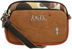 kompakte Crossbody Bag Anekke cognac Alma Alegria Print