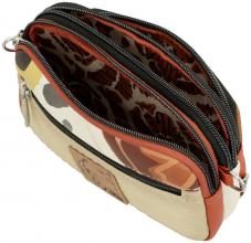 kompakte Crossbody Bag Anekke cognac Alma Alegria Print