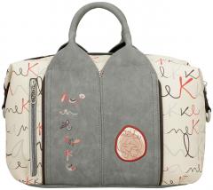 Anekke Kurzgrifftasche mit Logoprint Alma Ole beige grau